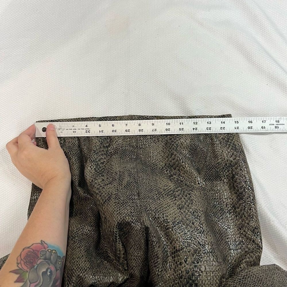 Vintage Harve Benard Dark Green Snakeskin Print High Rise Pants Womens 10 - Picture 3 of 7